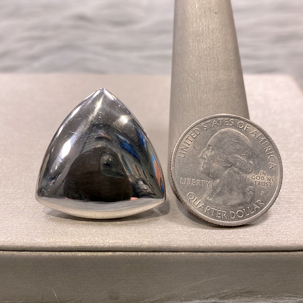 Large Sterling Silver Triangle Ring - image 6